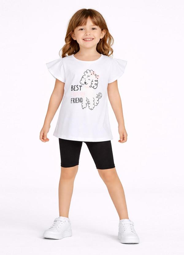 Conjunto Infantil Blusa com Short Ciclista Preto