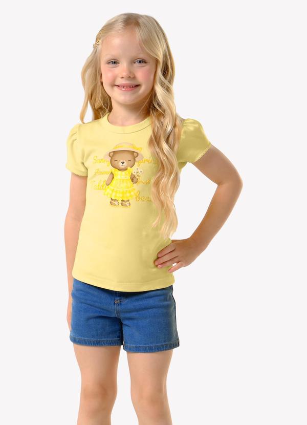 Conjunto Infantil Blusa com Shorts Amarelo