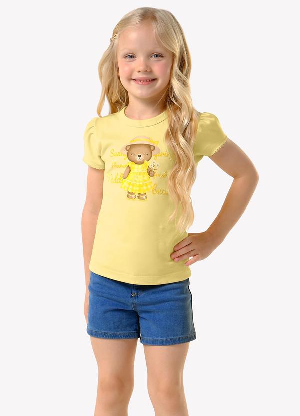 Conjunto Infantil Blusa com Shorts Amarelo