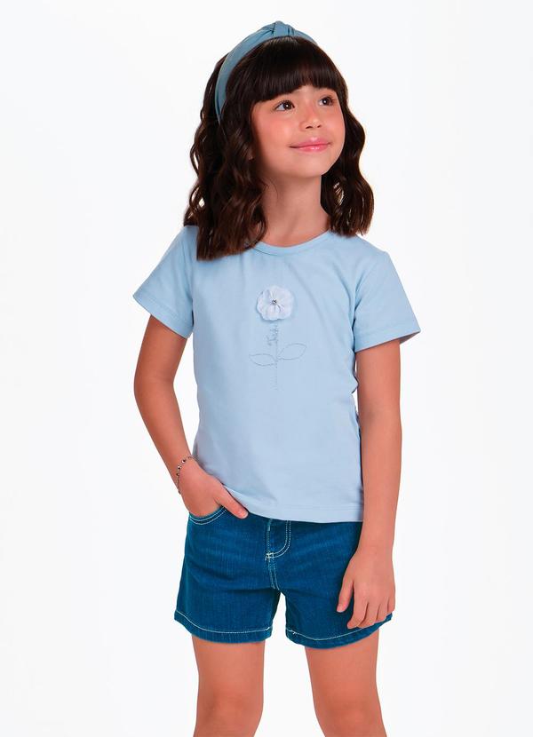 Vista 2 Conjunto Infantil Blusa com Shorts Azul Trick Nick Trick Nick
