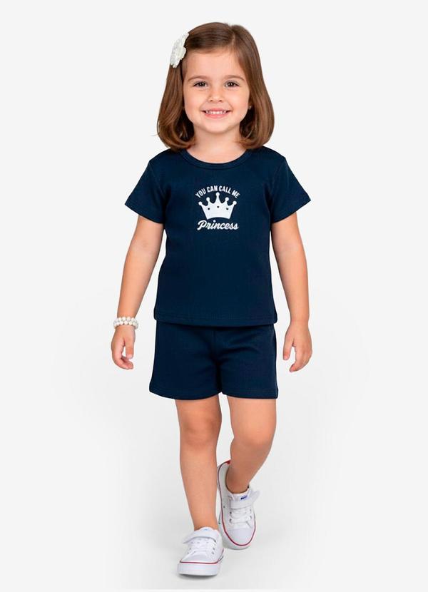 Conjunto Infantil Blusa com Shorts Azul