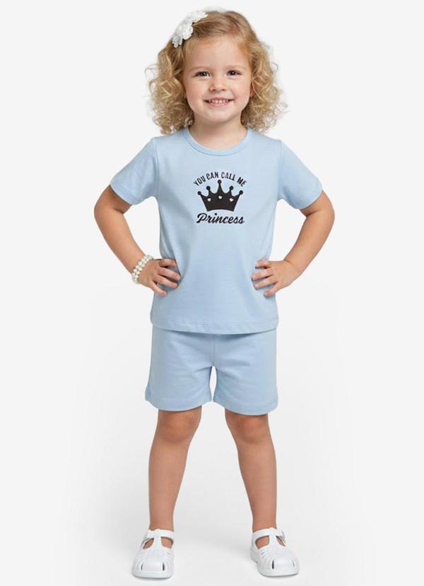 Conjunto Infantil Blusa com Shorts Azul