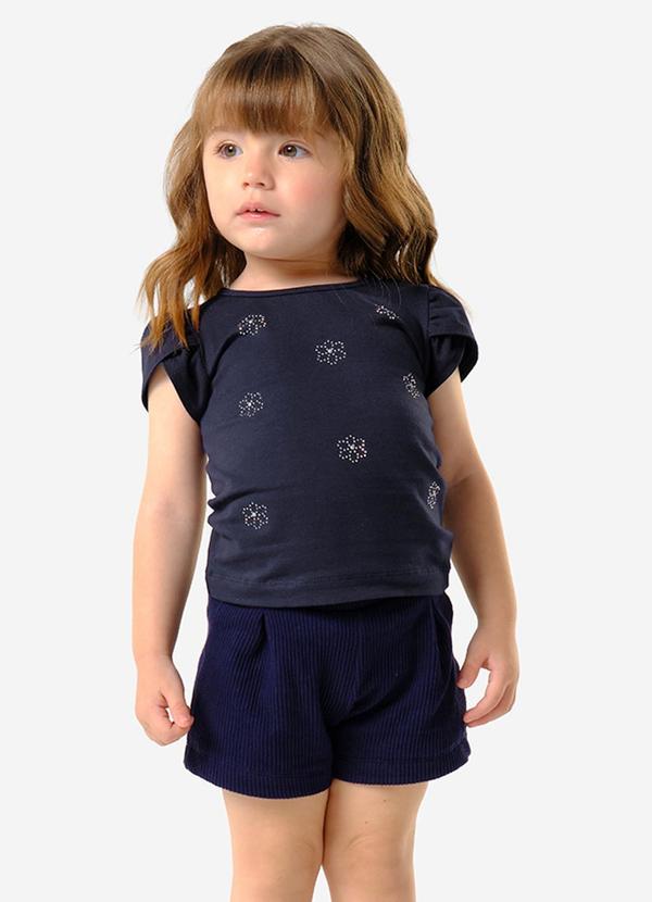 Conjunto Infantil Blusa com Shorts Azul