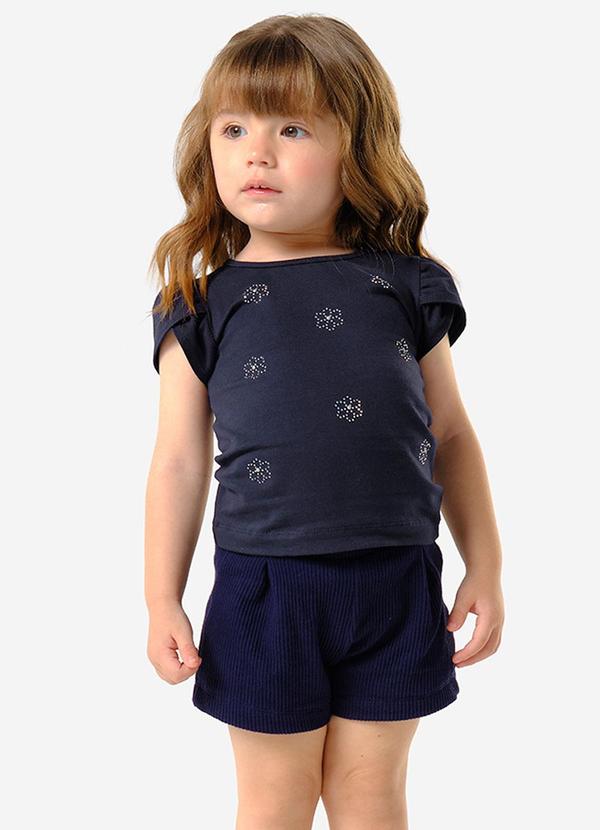 Conjunto Infantil Blusa com Shorts Azul