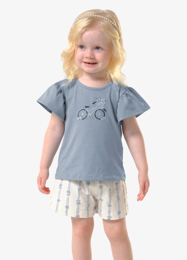 Conjunto Infantil Blusa com Shorts Azul