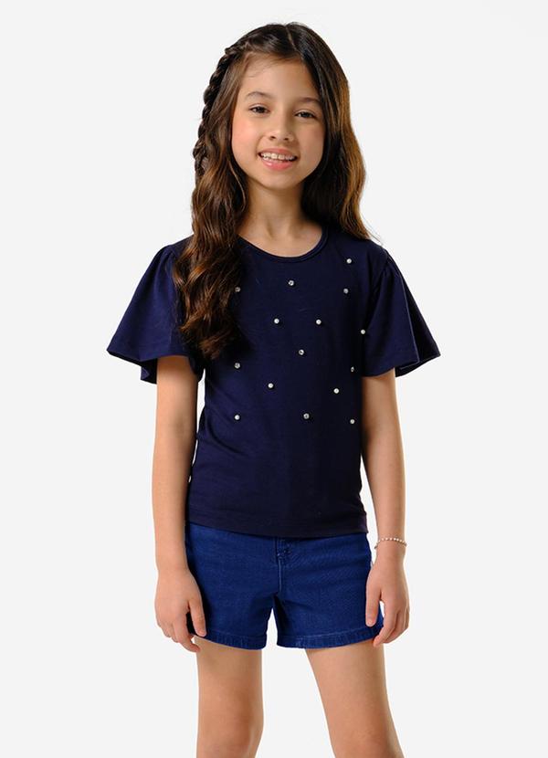 Conjunto Infantil Blusa com Shorts Azul