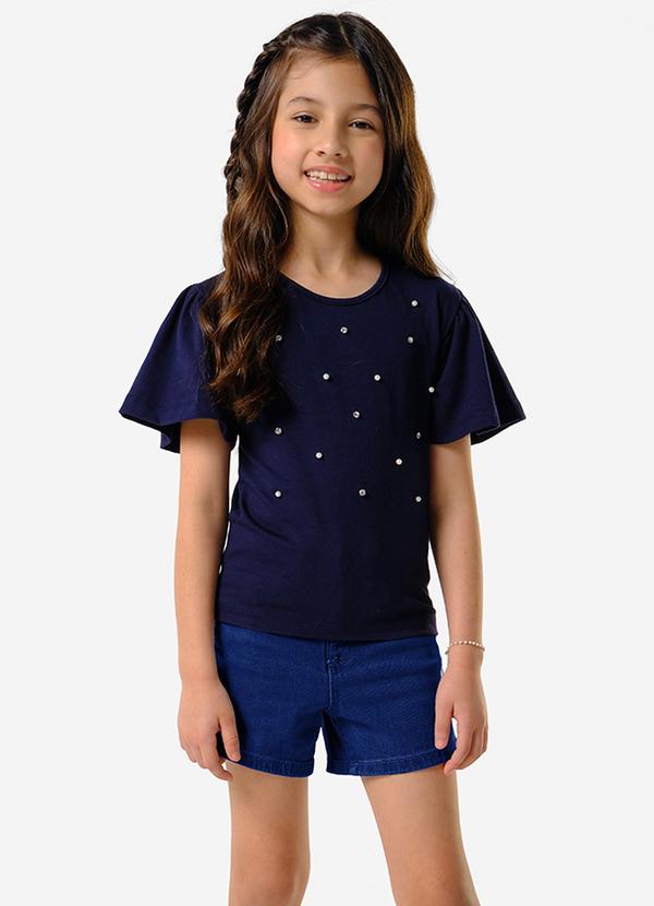 Conjunto Infantil Blusa com Shorts Azul