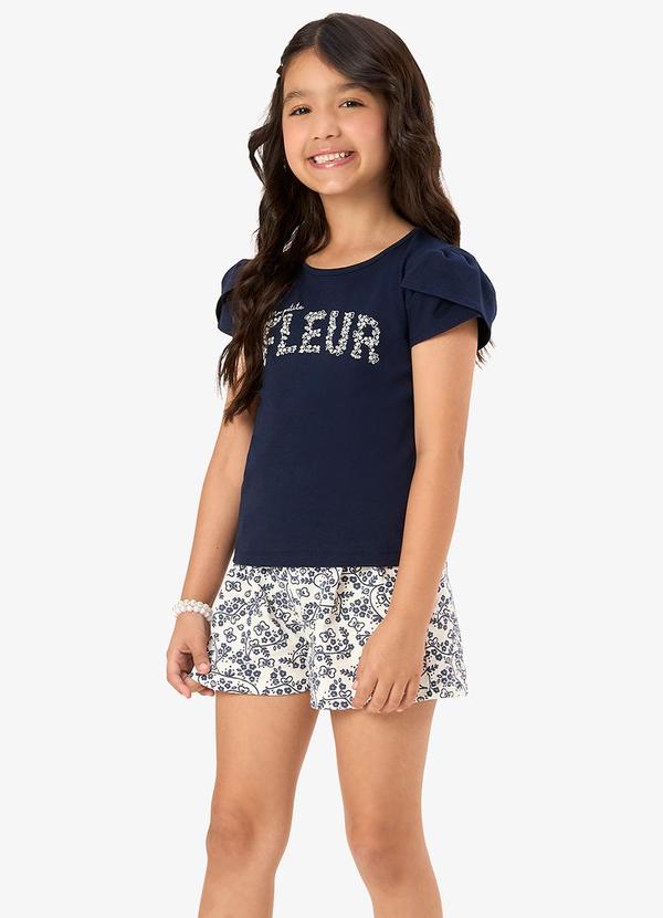 Conjunto Infantil Blusa com Shorts Azul