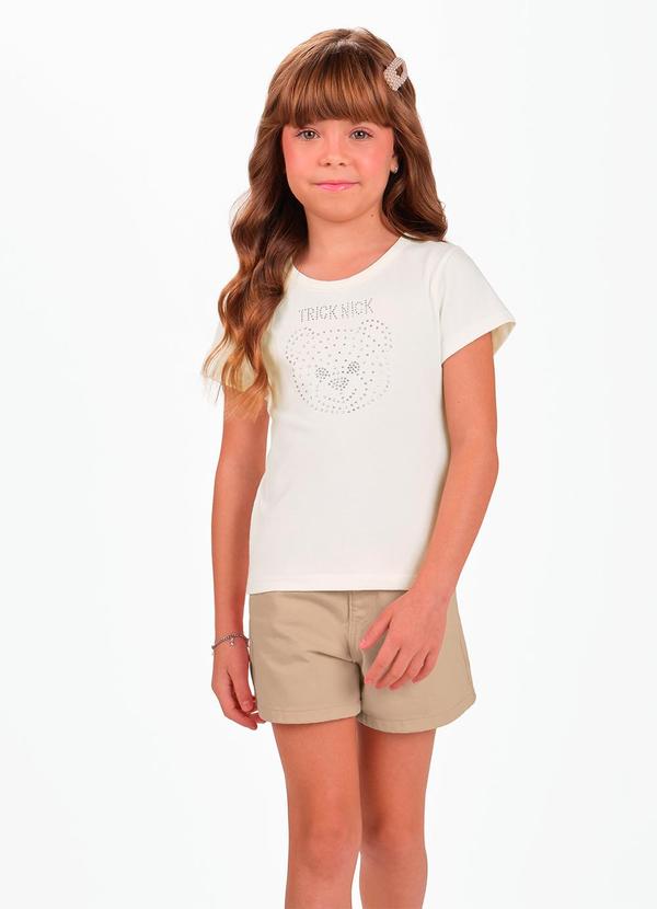 Conjunto Infantil Blusa com Shorts Bege