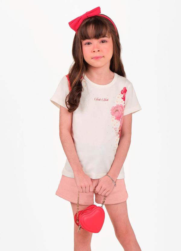 Conjunto Infantil Blusa com Shorts Bege