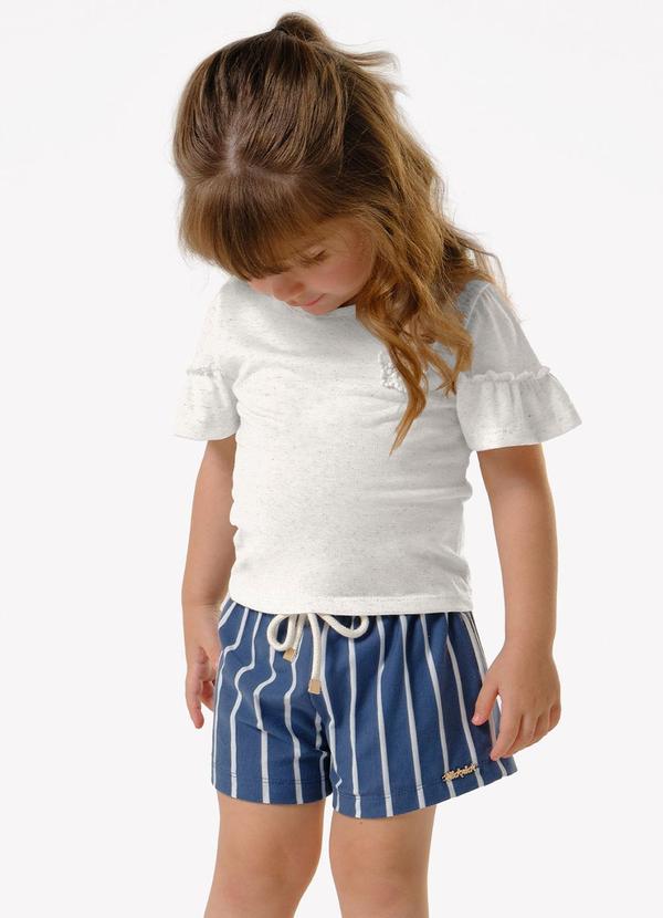 Conjunto Infantil Blusa com Shorts Bege