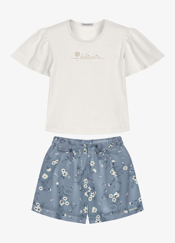 Conjunto Infantil Blusa com Shorts Bege