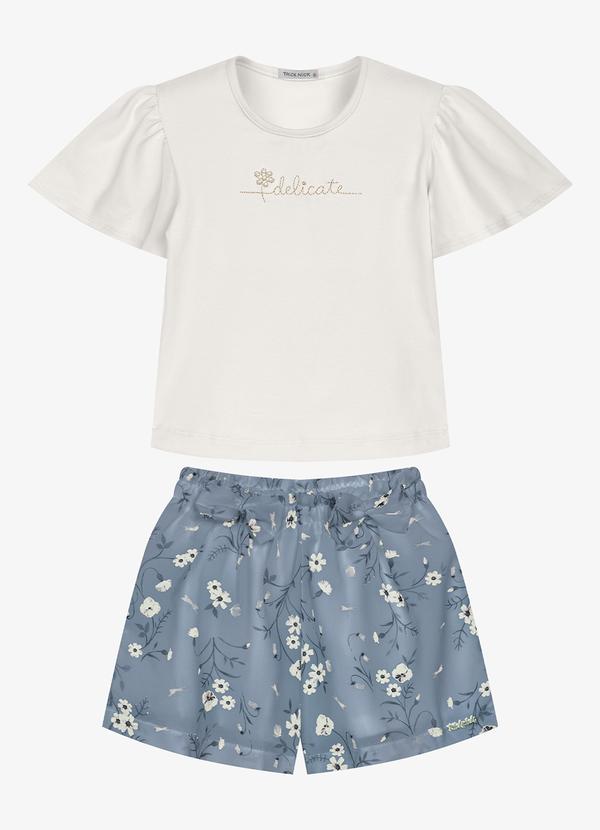 Conjunto Infantil Blusa com Shorts Bege