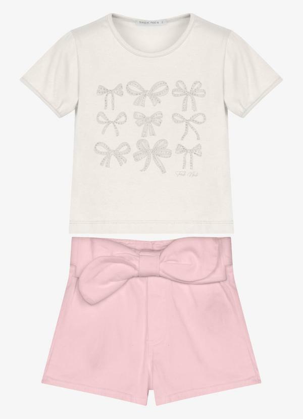 Conjunto Infantil Blusa com Shorts Bege