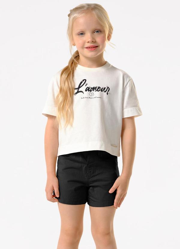 Conjunto Infantil Blusa com Shorts Bege
