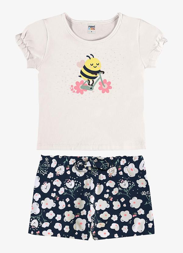 Conjunto Infantil Blusa com Shorts Bege