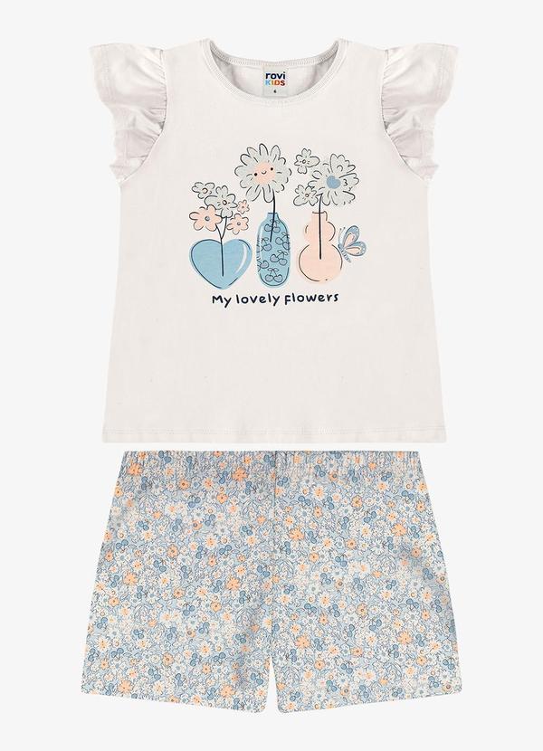 Conjunto Infantil Blusa com Shorts Bege
