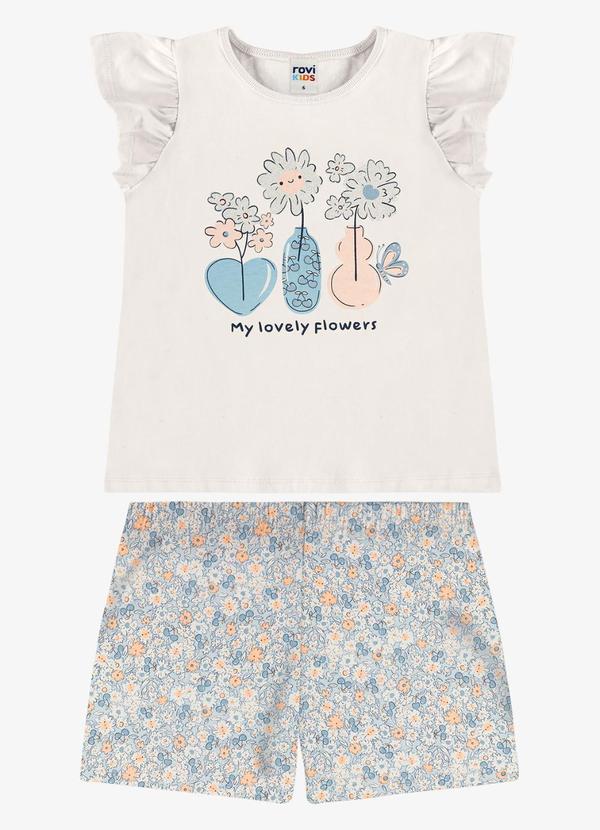 Conjunto Infantil Blusa com Shorts Bege
