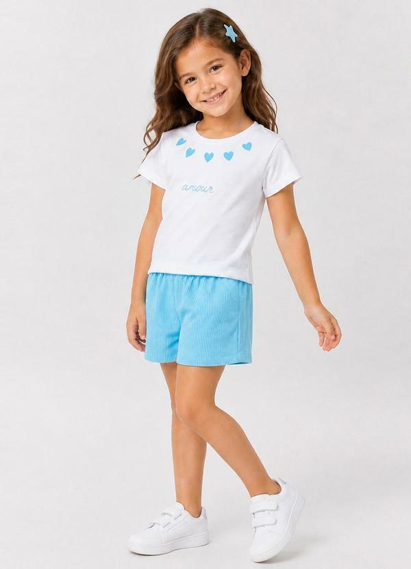 Conjunto Infantil Blusa com Shorts Branco