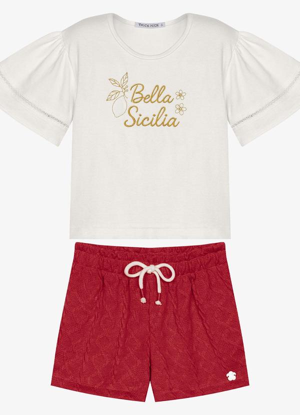 Conjunto Infantil Blusa com Shorts Branco