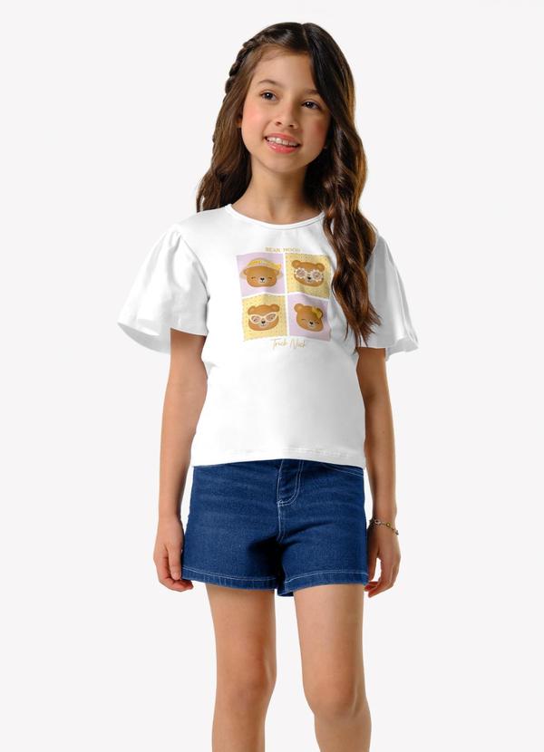 Conjunto Infantil Blusa com Shorts Branco