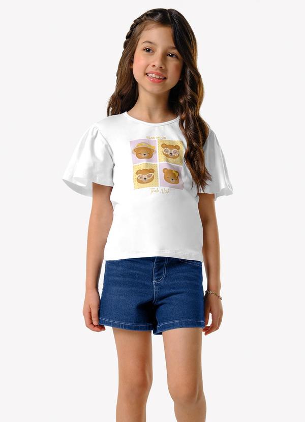 Conjunto Infantil Blusa com Shorts Branco