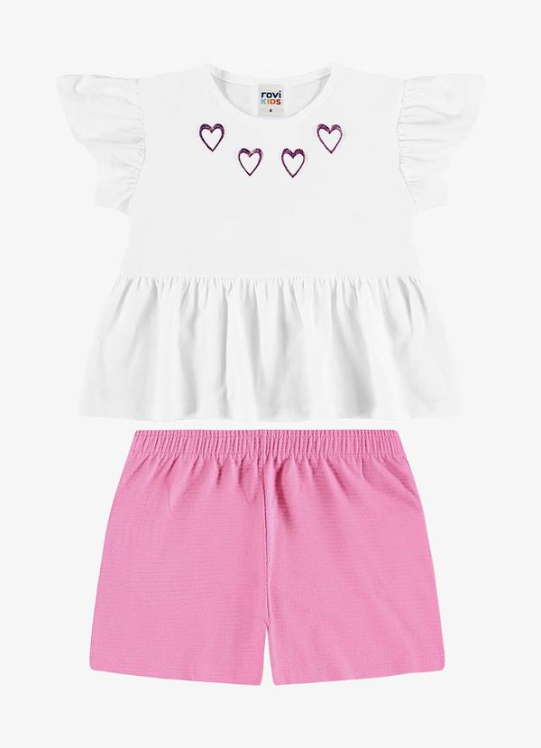Conjunto Infantil Blusa com Shorts Branco