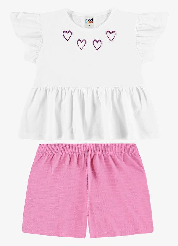 Conjunto Infantil Blusa com Shorts Branco