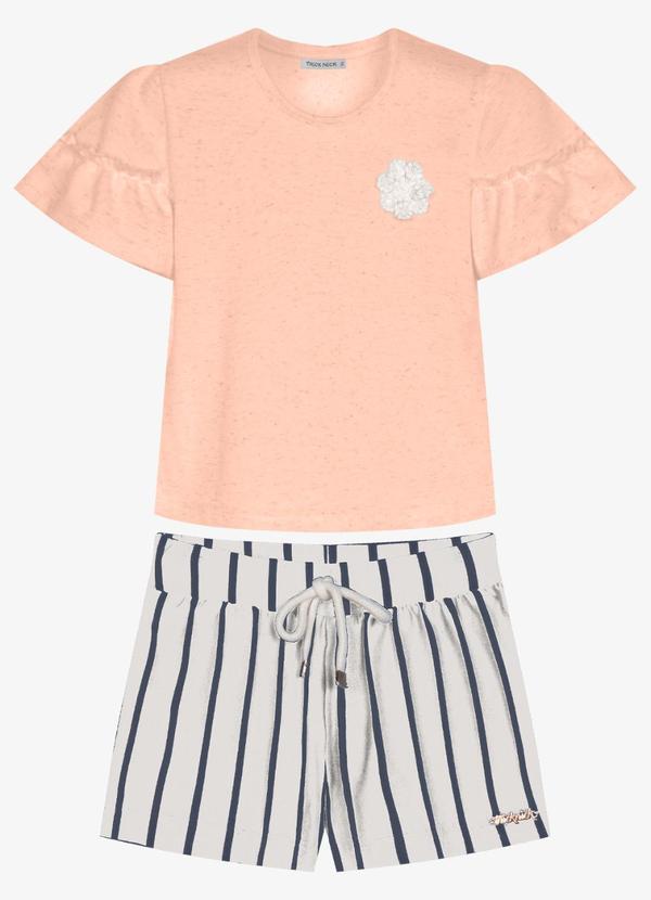 Conjunto Infantil Blusa com Shorts Rosa