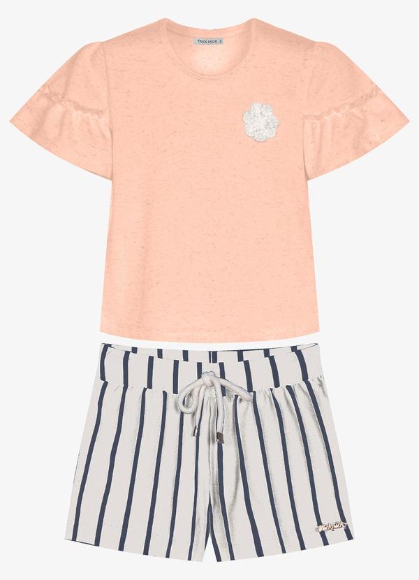Conjunto Infantil Blusa com Shorts Rosa