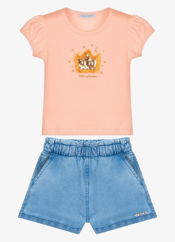 Conjunto Infantil Blusa com Shorts Rosa