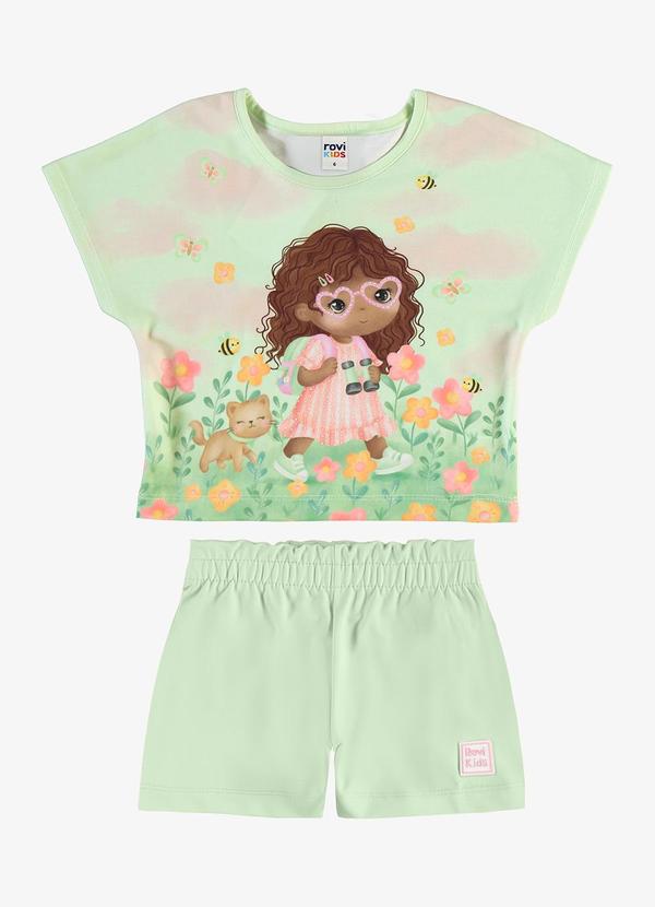 Conjunto Infantil Blusa com Shorts Verde
