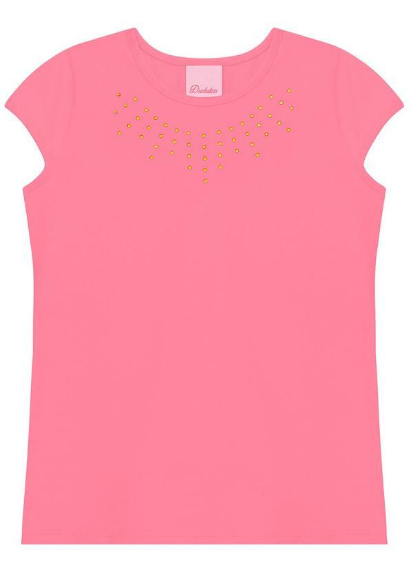 Conjunto Infantil Blusa com Strass e Short Rosa