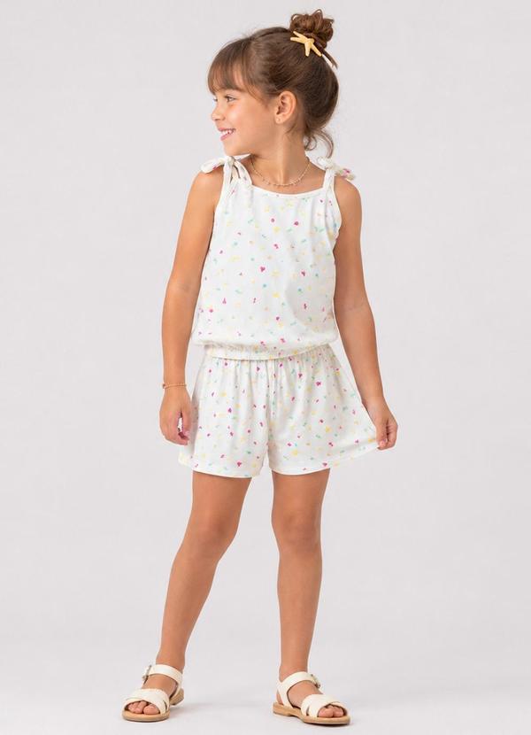 Conjunto Infantil Blusa de Alça e Short Branco