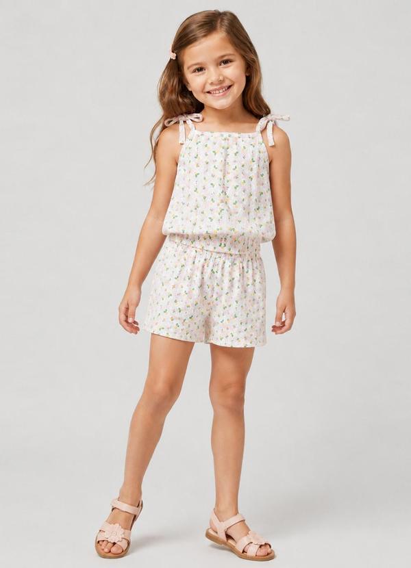 Conjunto Infantil Blusa de Alça e Short Branco