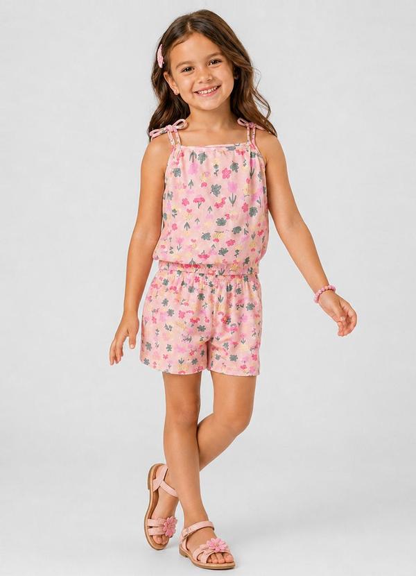 Conjunto Infantil Blusa de Alça e Short Rosa