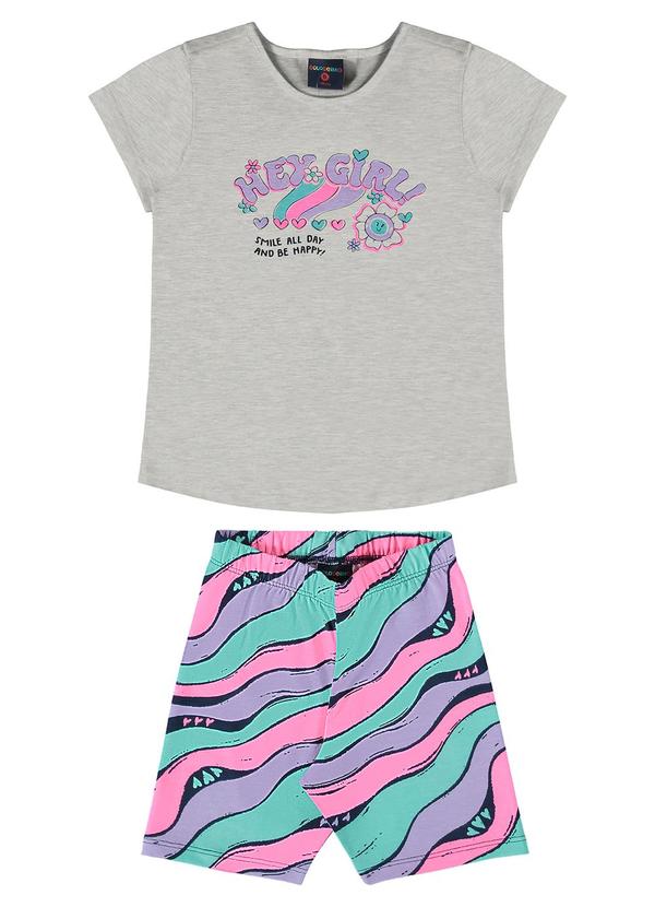 Conjunto Infantil Blusa e Ciclista Cinza