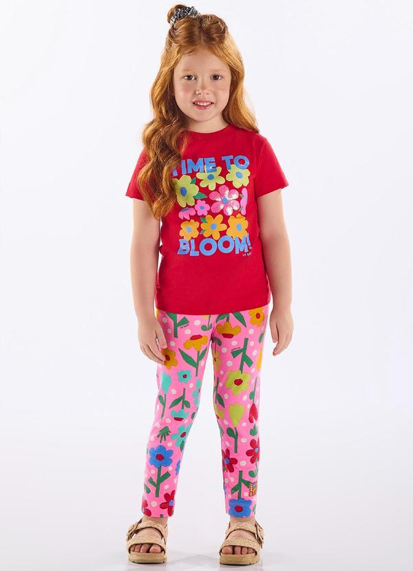 Vista 2 Conjunto Infantil Blusa e Legging Vermelho Up Baby Up Baby