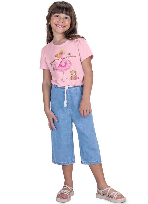 Conjunto Infantil Blusa e Pantacourt Rosa