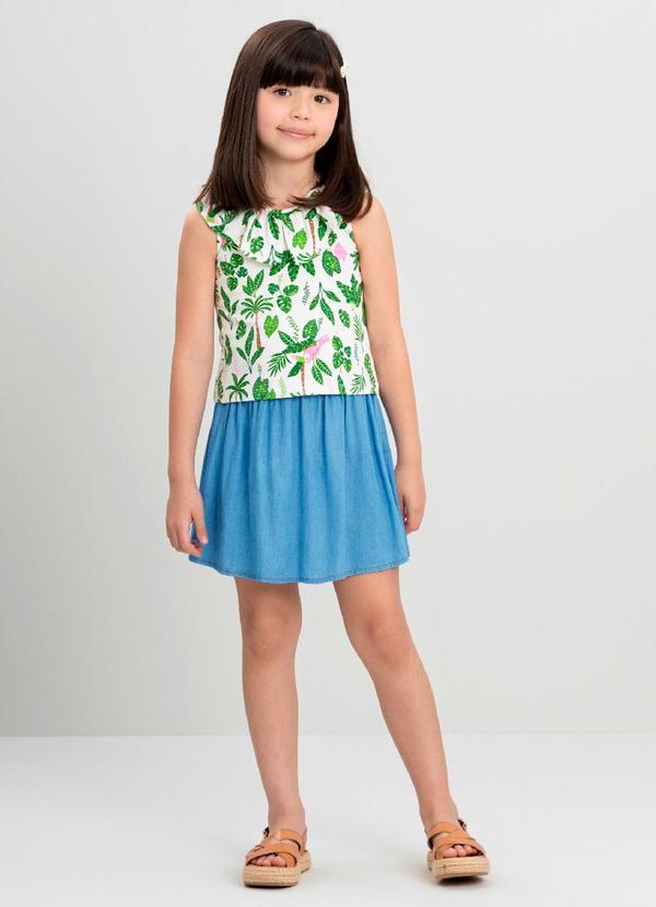 Conjunto Infantil Blusa e Saia Quimby Branco