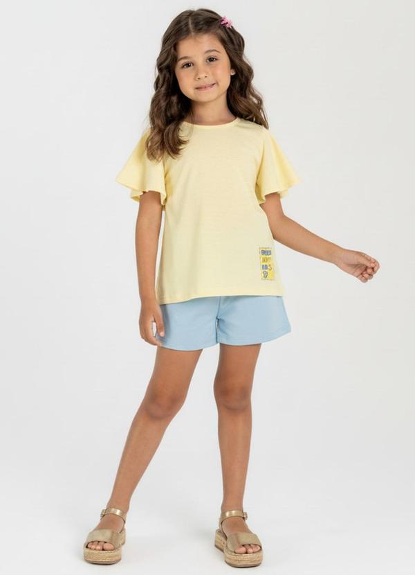 Conjunto Infantil Blusa e Short Amarelo