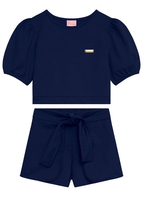 Conjunto Infantil Blusa e Short Menina Azul