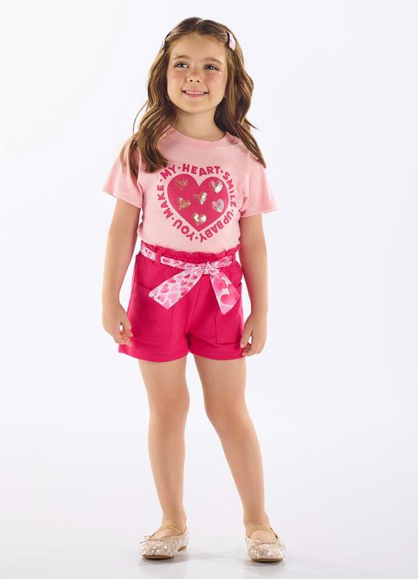 Conjunto Infantil Blusa e Short Rosa