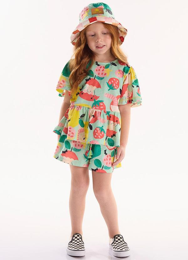 Conjunto Infantil Blusa e Short Verde