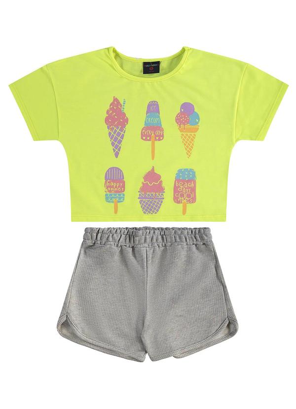 Vista 2 Conjunto Infantil Blusa e Shorts Amarelo GULOSEIMA GULOSEIMA