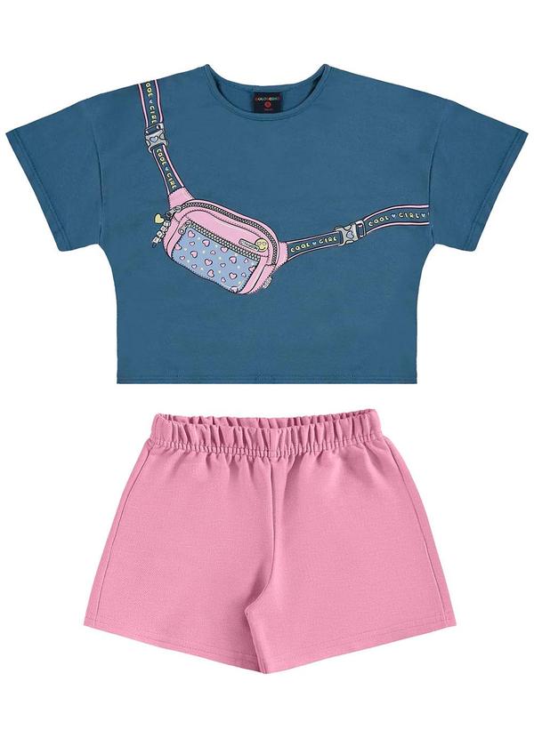 Vista 2 Conjunto Infantil Blusa e Shorts Azul GULOSEIMA GULOSEIMA