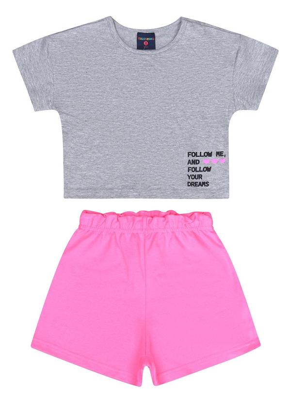 Conjunto Infantil Blusa e Shorts Cinza