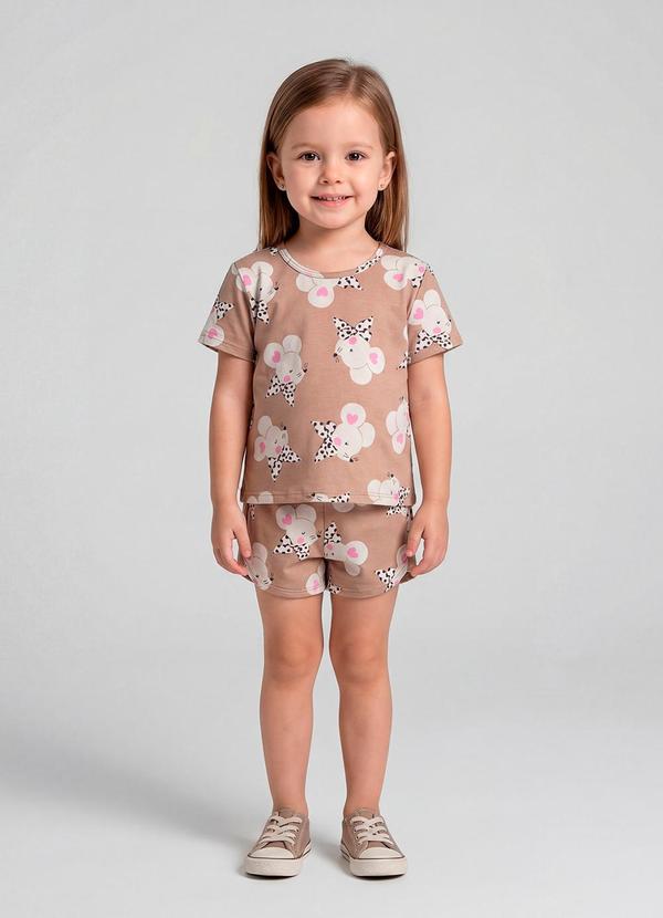 Conjunto Infantil Blusa e Shorts Marrom