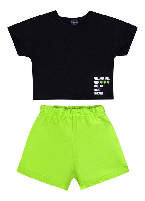 Vista 2 Conjunto Infantil Blusa e Shorts Preto GULOSEIMA GULOSEIMA