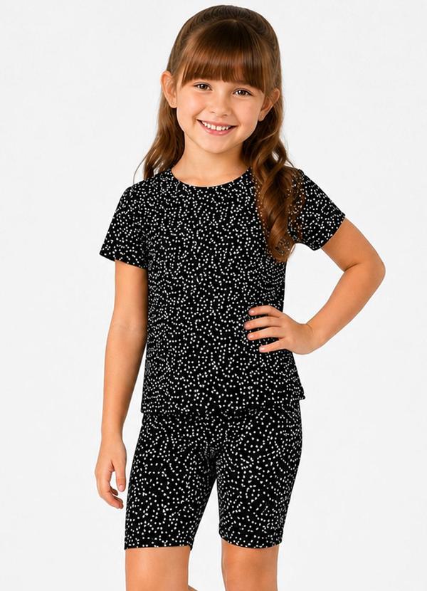 Conjunto Infantil Camisa com Ciclista Preto